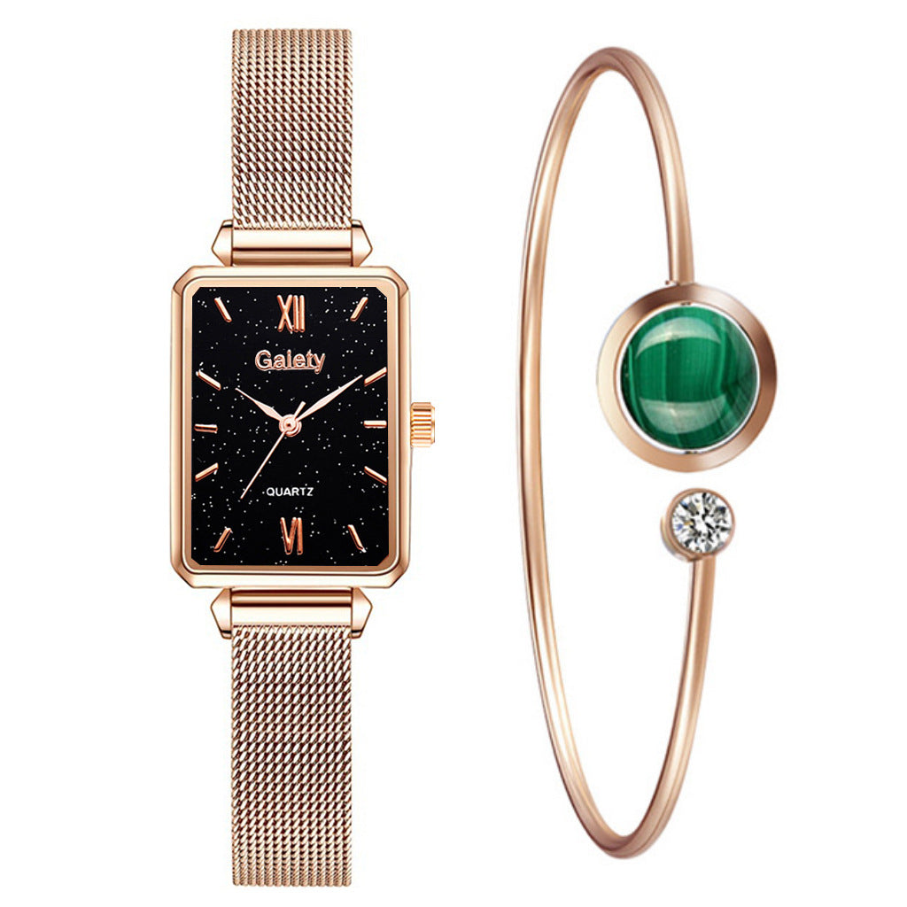 Elegante Damenuhr – Fashion Quarz Uhr mit Roségold Mesh