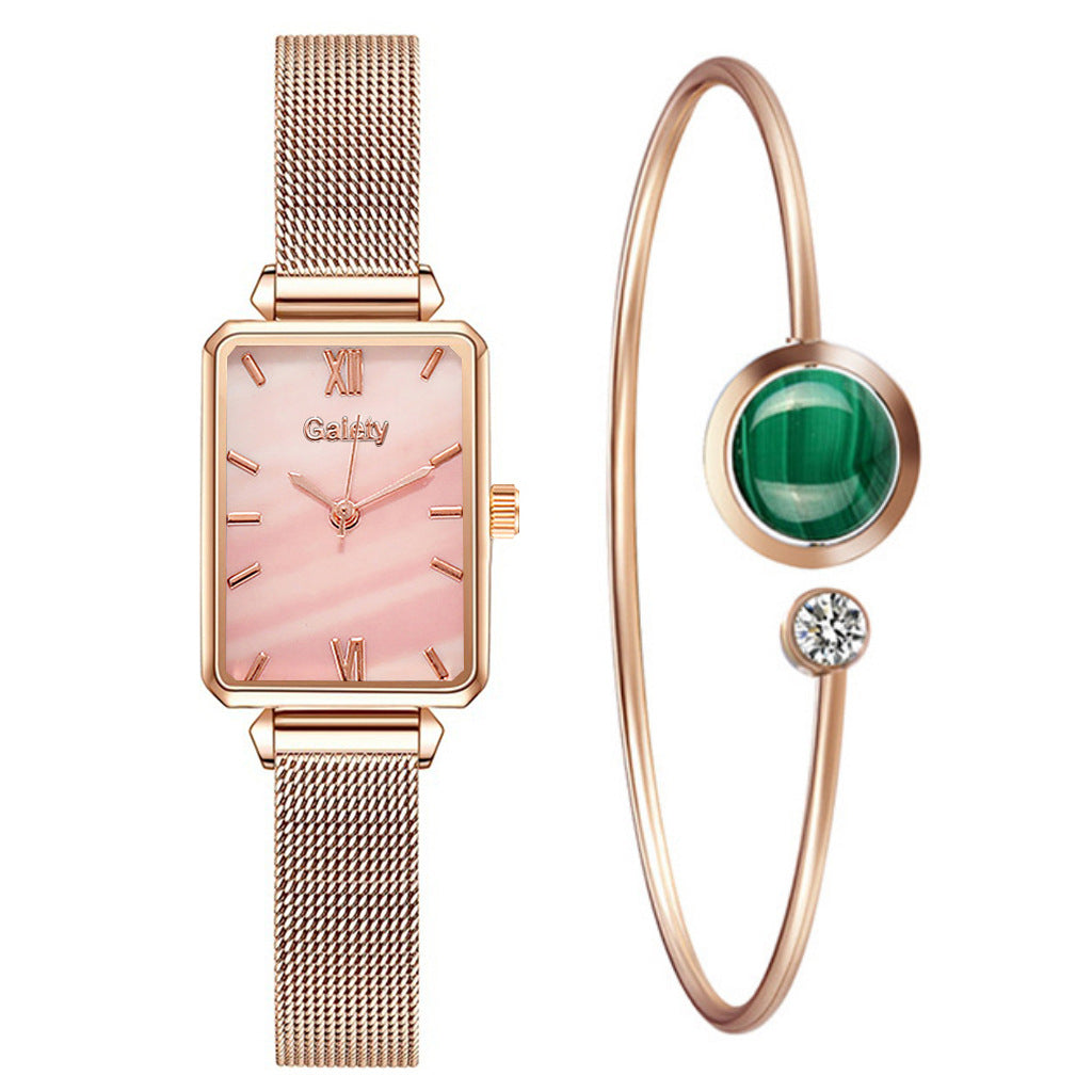 Elegante Damenuhr – Fashion Quarz Uhr mit Roségold Mesh