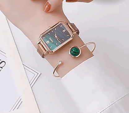 Elegante Damenuhr – Fashion Quarz Uhr mit Roségold Mesh